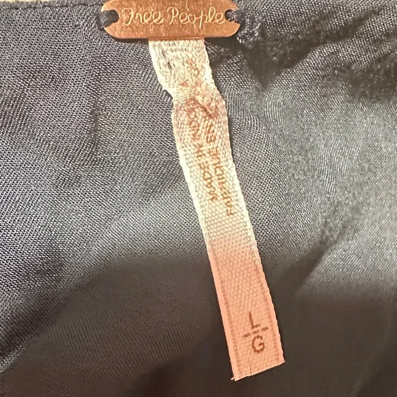 Free People “Dear You” Floral Swing Mini Dress – Navy Floral with Ruffle Straps - Picture 11 of 11